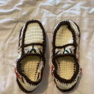 Handmade Crochet Boho Floral Slippers